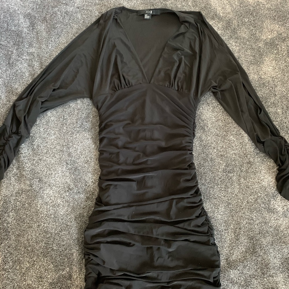 Black cold shoulder dress